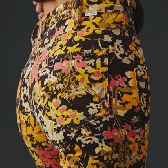 MOTHER The Hustler Ankle Fray Jeans 27 Autumn Floral Rare Print Cropped Straight - Picture 10 of 12